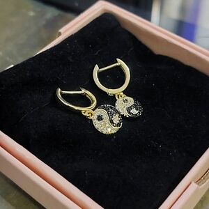 ☯️ Yin and Yang Earrings 925 Silver 18K Gold Plated
